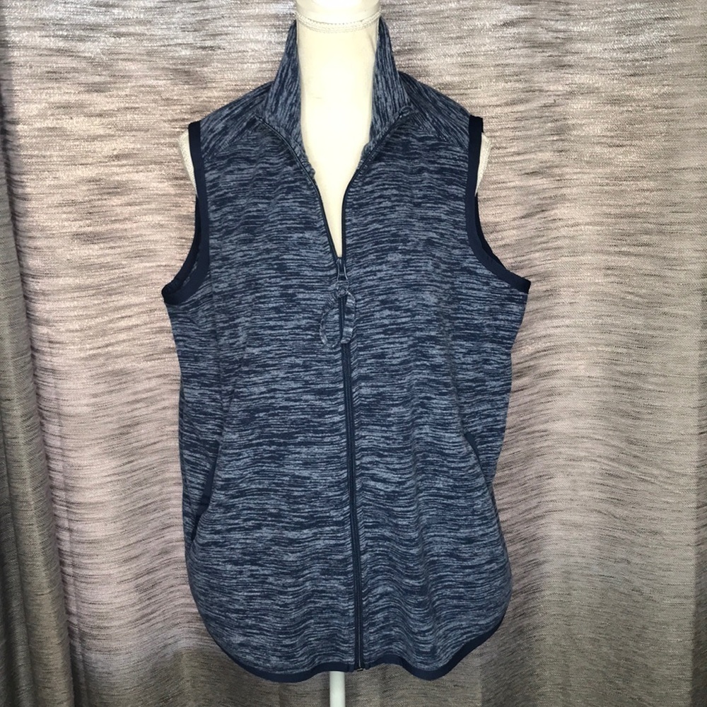 WOMAN WITHIN BLUE COZY VEST SIZE 14